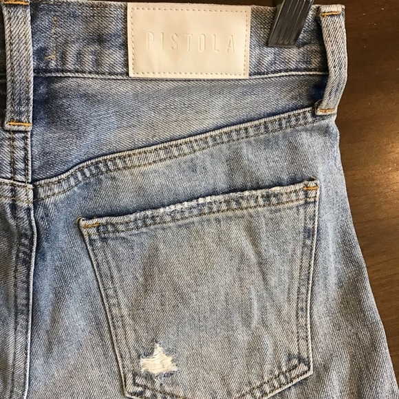 Pistola 25 Charlie High Rise Jeans in Ruthless Women’s Straight Distressed Crop - Picture 6 of 10